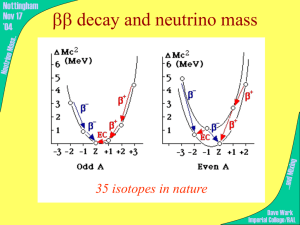 bb decay and neutrino mass 35 isotopes in nature Nottingham
