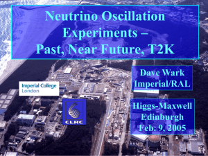 Neutrino Oscillation Experiments – Past, Near Future, T2K Dave Wark