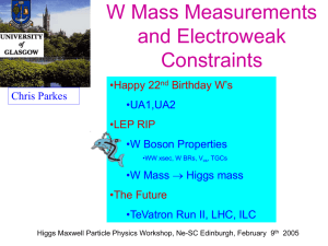 W Mass Measurements and Electroweak Constraints Chris Parkes