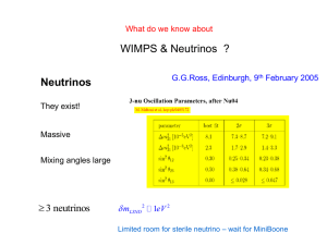 WIMPS &amp; Neutrinos ? Neutrinos 3 neutrinos