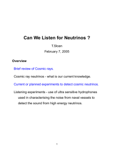 Can We Listen for Neutrinos ?
