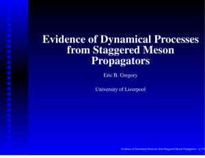 Evidence of Dynamical Processes from Staggered Meson Propagators Eric B. Gregory