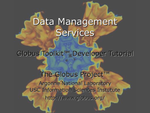 Data Management Services Globus Toolkit™ Developer Tutorial The Globus Project™