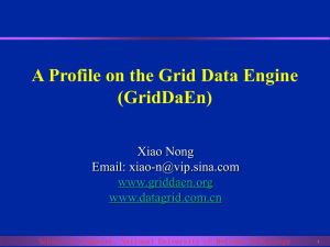 A Profile on the Grid Data Engine (GridDaEn) Xiao Nong Email: