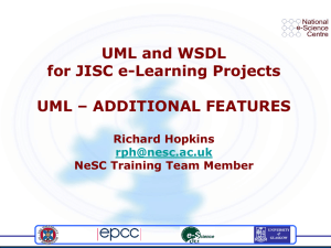 UML and WSDL for JISC e-Learning Projects UML – ADDITIONAL FEATURES Richard Hopkins