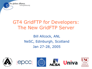 GT4 GridFTP for Developers: The New GridFTP Server Bill Allcock, ANL