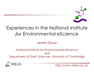 for Experiences in the National Institute Environmental eScience e