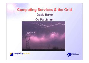 Computing Services &amp; the Grid David Baker Oz Parchment