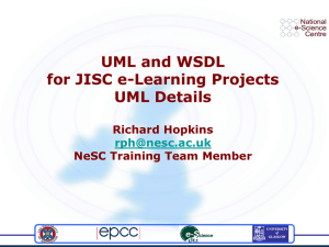 UML and WSDL for JISC e-Learning Projects UML Details Richard Hopkins