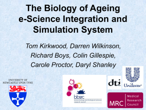 The Biology of Ageing e-Science Integration and Simulation System Tom Kirkwood, Darren Wilkinson,