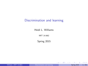 and learning Discrimination L. Williams Heidi