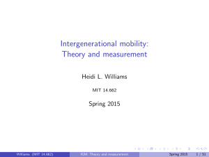 mobility: Intergenerational and measurement Theory