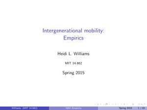 mobility: Intergenerational  Empirics