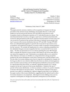 Jobs and Income Growth of Top Earners   and the Causes of Changing Income Inequality:   Evidence from U.S. Tax Return Data 