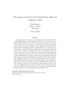 The great reversal in the demand for skill and cognitive tasks