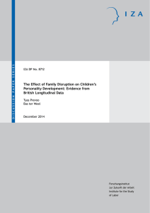 The Effect of Family Disruption on Children’s Personality Development: Evidence from