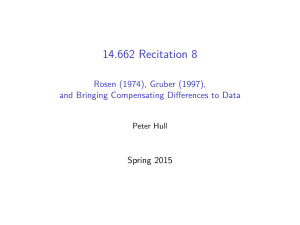 Recitation 8 14.662 (1974), Gruber (1997), Rosen