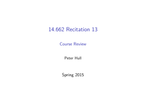 Recitation 13 14.662 Review Course
