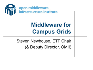 Middleware for Campus Grids Steven Newhouse, ETF Chair (&amp; Deputy Director, OMII)