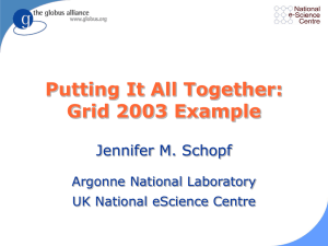 Putting It All Together: Grid 2003 Example Jennifer M. Schopf Argonne National Laboratory
