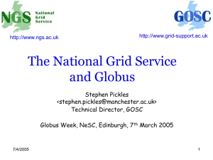 The National Grid Service and Globus