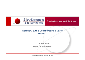 Workflow &amp; the Collaborative Supply Network 27 April 2005 NeSC Presentation