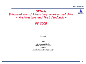 SITools Enhanced use of laboratory services and data PV 2005