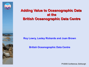 Adding Value to Oceanographic Data at the British Oceanographic Data Centre