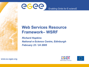 Web Services Resource – WSRF Framework Richard Hopkins