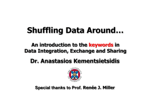 Shuffling Data Around… Shuffling Data Around … Dr. Anastasios Kementsietsidis