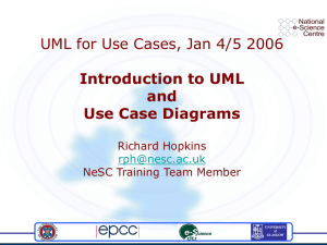 UML for Use Cases, Jan 4/5 2006 Introduction to UML and