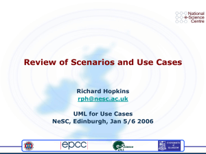 Review of Scenarios and Use Cases Richard Hopkins UML for Use Cases