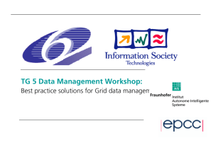 TG 5 Data Management Workshop: