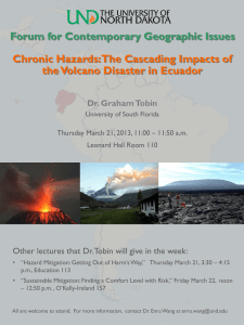 Forum for Contemporary Geographic Issues Chronic Hazards: The Cascading Impacts of