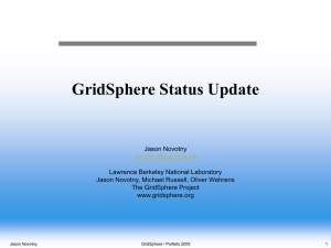 GridSphere Status Update