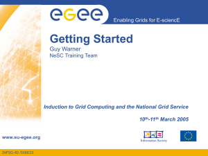 Getting Started Guy Warner Enabling Grids for E-sciencE NeSC Training Team