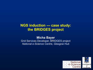 NGS induction --- case study: the BRIDGES project Micha Bayer