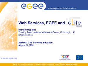 Web Services, EGEE and Enabling Grids for E-sciencE Richard Hopkins