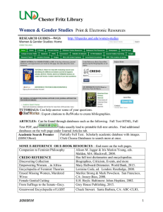Ch Women &amp; Gender Studies Print &amp; Electronic Resources