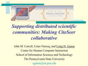 Supporting distributed scientific communities: Making CiteSeer collaborative