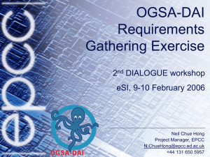 OGSA-DAI Requirements Gathering Exercise 2