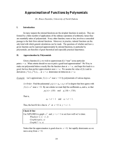 Approximation of Functions by Polynomials