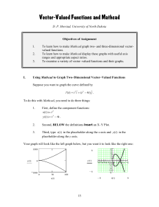 Vector-Valued  Functions  and  Mathcad