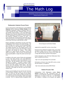 The Math Log Newsletter of the University of North Dakota  Mathematics Department