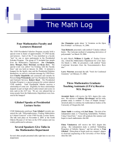 The Math Log Four Mathematics Faculty and Lecturers Honored