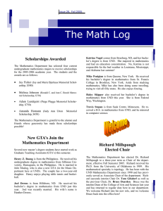 The Math Log Scholarships Awarded