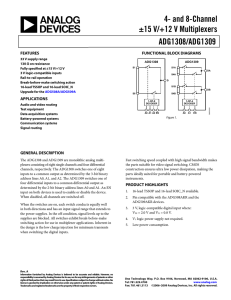 4- and 8-Channel ±15 V/+12 V Multiplexers ADG1308/ADG1309