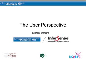 The User Perspective Michelle Osmond