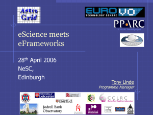 eScience meets eFrameworks 28 April 2006