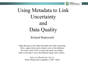 Using Metadata to Link Uncertainty and Data Quality